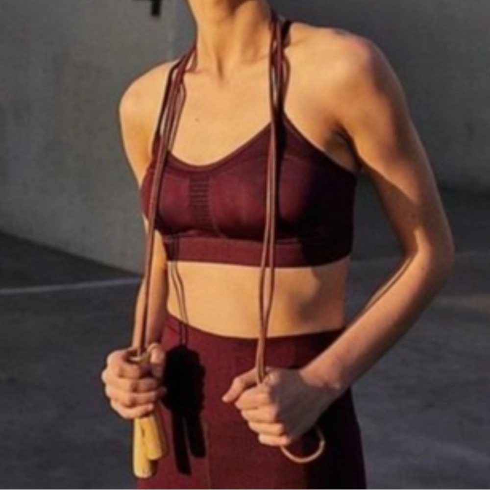 FP Movement Refine Sports Racerback Bra Burgundy Sz Medium Rn#66170
